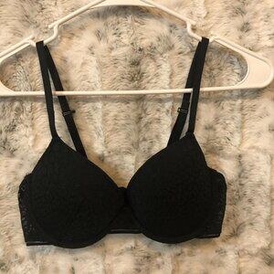 AUDEN The Everyday T-Shirt Underwire Demi Lined Black Bra 32C